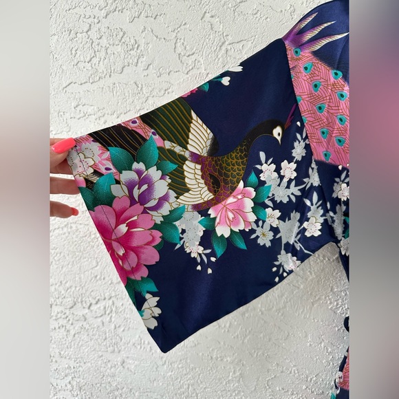Robe Peacock Floral Blue Small - Picture 5 of 12